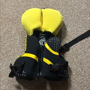Yellow and Black Life Vest